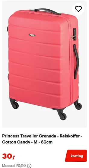 Princess Traveller reiskoffers vanaf 25 euro