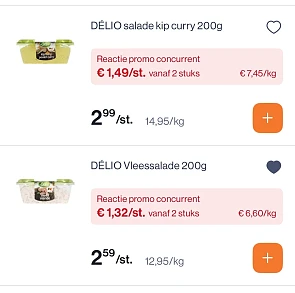 Delio salades -50% bij Colruyt