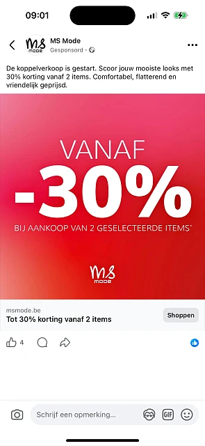 Koppelverkoop bij MS mode