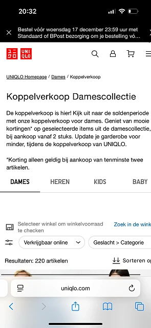 Koppelverkoop bij Uniqlo