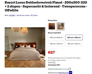 Dekbedovertrek Flanel - 200x200-220 + 2 slopen -52%