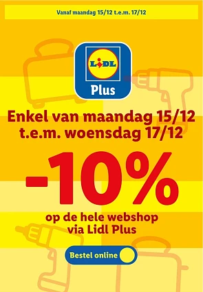10% op de hele webshop van Lidl