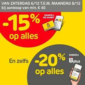 -15% op ALLES bij aankoop van min. €40