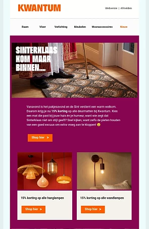 Kwantum 15% op deurmatten, hang- en wandlampen