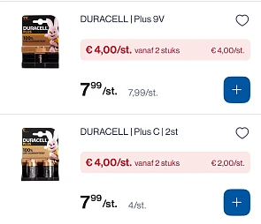 Duracell batterijen -50%