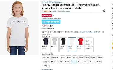 Tommy Hilfiger voor kinderen T shirts met hoge kortingen