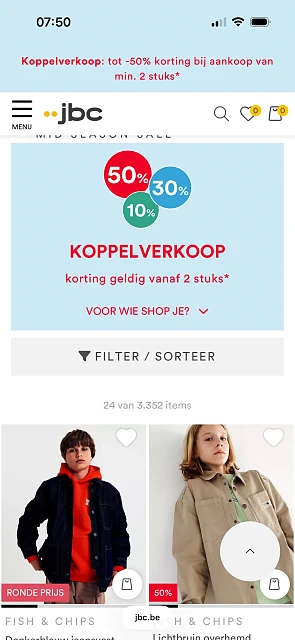 Koppelverkoop bij JBC