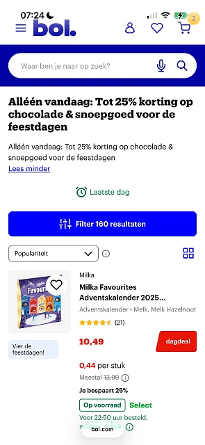 -25 % korting op chocolade en snoepgoed