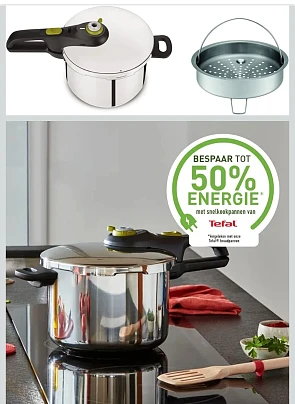 Tefal snelkookpan 65% goedkoper!