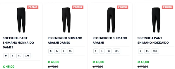 Shimano regenbroeken voor fietsers aan 45 euro