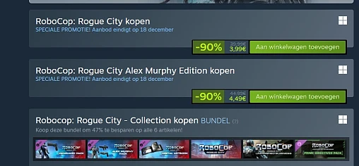 Gamers opgelet: RoboCop: Rogue City -90% op steam