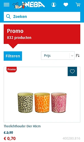 Weba kortingen tot 70%