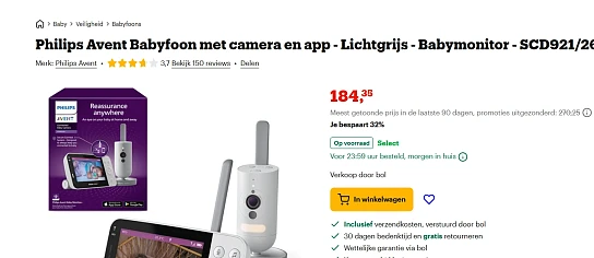 Philips Avent Babyfoon met camera en app