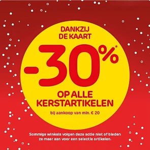 -30 % op alle kerstartikelen