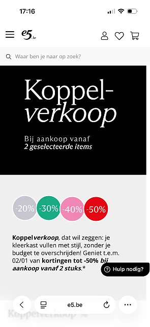 Koppelverkoop bij e5 Mode