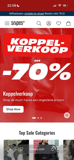 Koppelverkoop bij Snipes