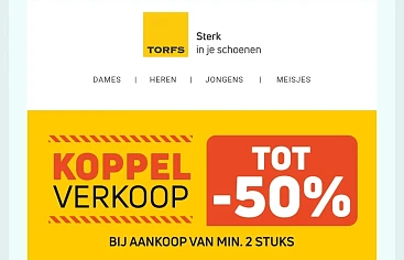 Koppelverkoop tot 50% bij Torfs