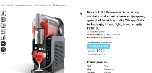 Ninja SLUSHi IJsdrankmachine ! Laagste prijs ooit