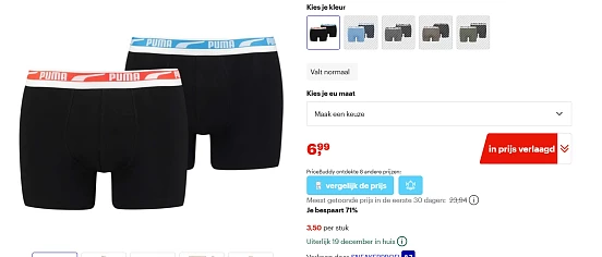 6.99€ voor 2 Puma Boxershorts