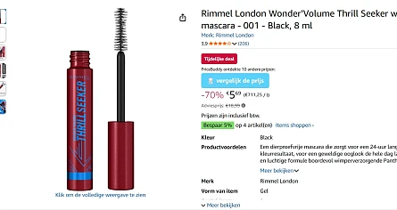 Selectie make up van Rimmel tot 72% korting