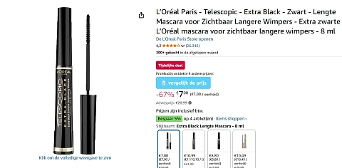 Vanaf 60% en tot 67% korting op L’Oréal Paris ruime keuze