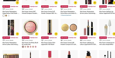 Van 60 tot 79% korting op Max Factor ruime selectie