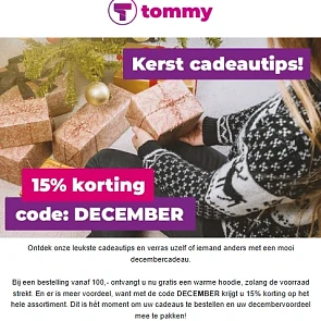 Tommy Teleshopping: 15% korting en gratis hoodie