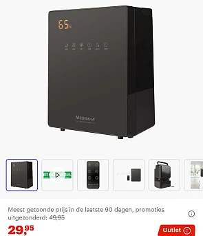 Medisana luchtbevochtiger voor 29,95€