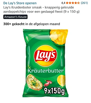 Lay's Kruidenboter smaak 9 x 150 g