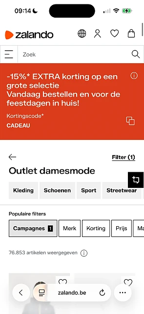 Extra korting bij Zalando
