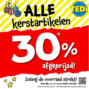 30% korting op alle kerstartikelen & kerstkaarsen