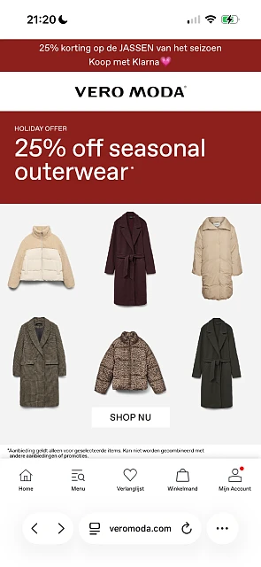 korting op jassen bij Vero Moda