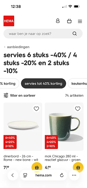 Stapelkorting Servies Hema