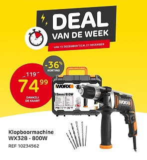 Worx Klopboormachine WX328 - 800W