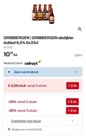Grimbergen bier tot 35% bovenop goedkoper prijs