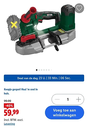 Accubandzaag 20 V PARKSIDE® PMBA20 -40%