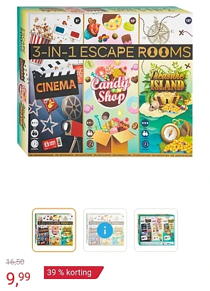 3-in-1 Escape Room Ontsnappingsspel -39%
