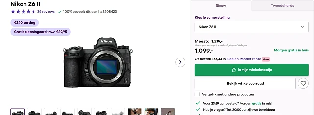 Fotografeer 2026! Nikon Z6 II - mooie korting