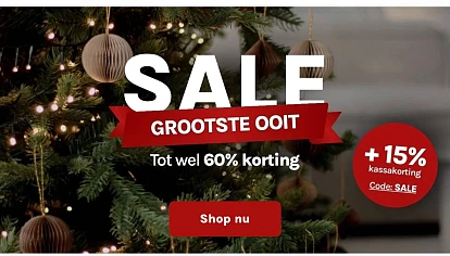 Kerstversiering tot -60% +15% extra kassakorting
