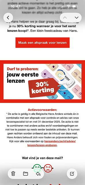 Eerste set lenzen -30 % korting