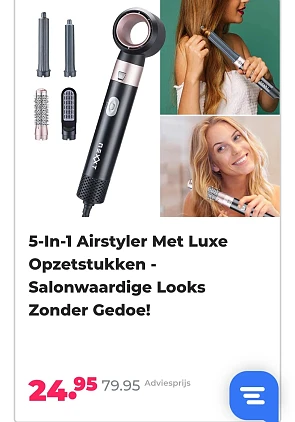5-In-1 airstyler met luxe opzetstukken