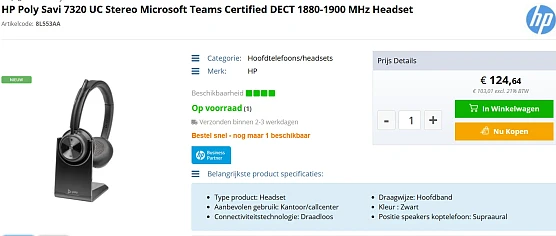 Professionele headset van HP