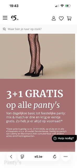 Actie panty’s bij E5