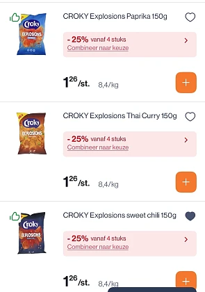 Croky explosions 150 gram goedkoper