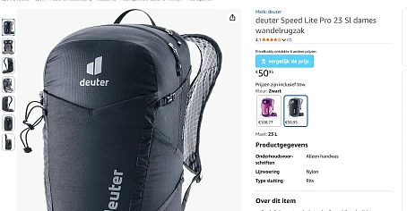 Dames wandelrugzak - mooie korting!