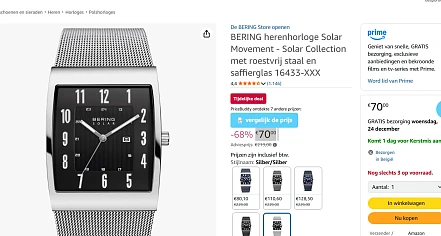 Kerstcadeau? herenhorloge BERING