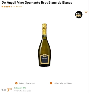 De Angeli Vino Spumante Brut Blanc de Blancs -42%
