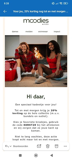 Moodies Undies 20% korting