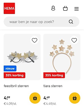 Feestaccessoires bij Hema met 35% korting