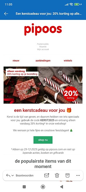 Pipoos: 20% korting